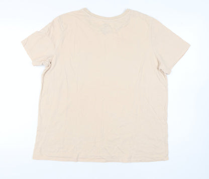 Unisex Adults UK Size XL Disney Beige Basic T-Shirt