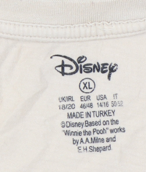 Unisex Adults UK Size XL Disney Beige Basic T-Shirt