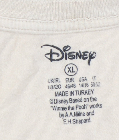 Unisex Adults UK Size XL Disney Beige Basic T-Shirt