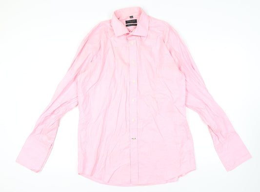 Racing Green Men's Pink Dress Shirt 16.5 Long Sleeve