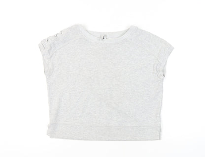 Womens UK Size 10 Karen Millen Grey Jersey T-Shirt