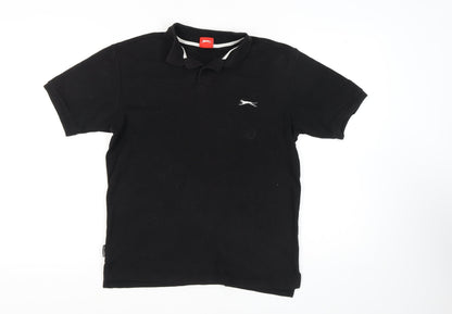 Slazenger Men's Black Polo Shirt M Short Sleeve