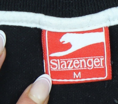 Slazenger Men's Black Polo Shirt M Short Sleeve