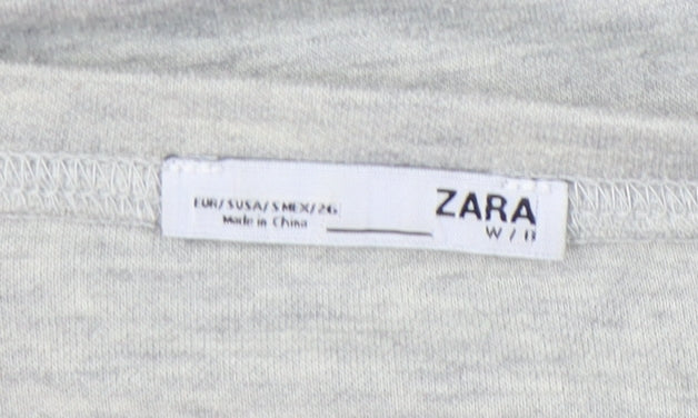 Zara Women's Grey Pullover Sweatshirt UK Size 8, Fur Trim