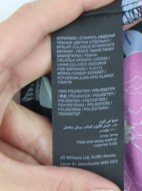 Capsule Women's Black Floral Blouse Size 18 Flutter Sleeve