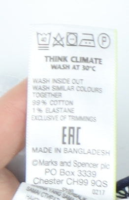 Marks and Spencer Women's Blue Cotton Skirt Size 10