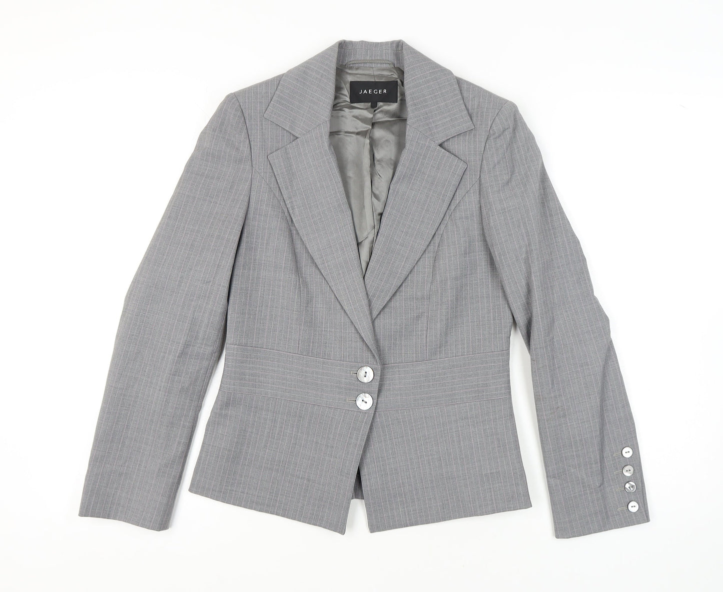 Jaeger Women's Grey Pinstripe Blazer, Size 10