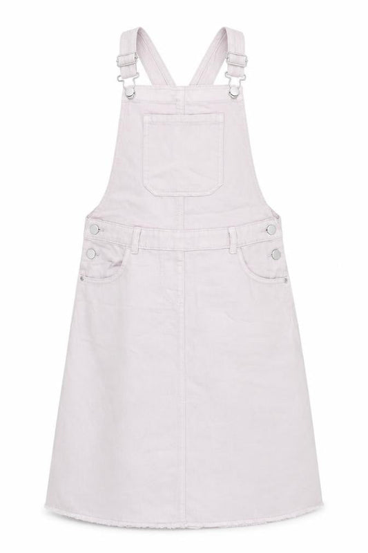 Next Girls Pink Pinafore Dress 12 Years - Cotton, Sleeveless, Button
