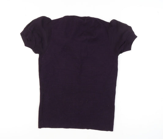 Karen Millen Women's Purple Knit Jumper - M, V-Neck