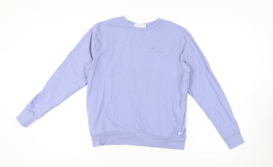 Fila Women's Purple Sweatshirt, M, Cotton Jersey Crew Neck