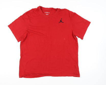 Jordan Men's Red XL Cotton Crew Neck T-Shirt