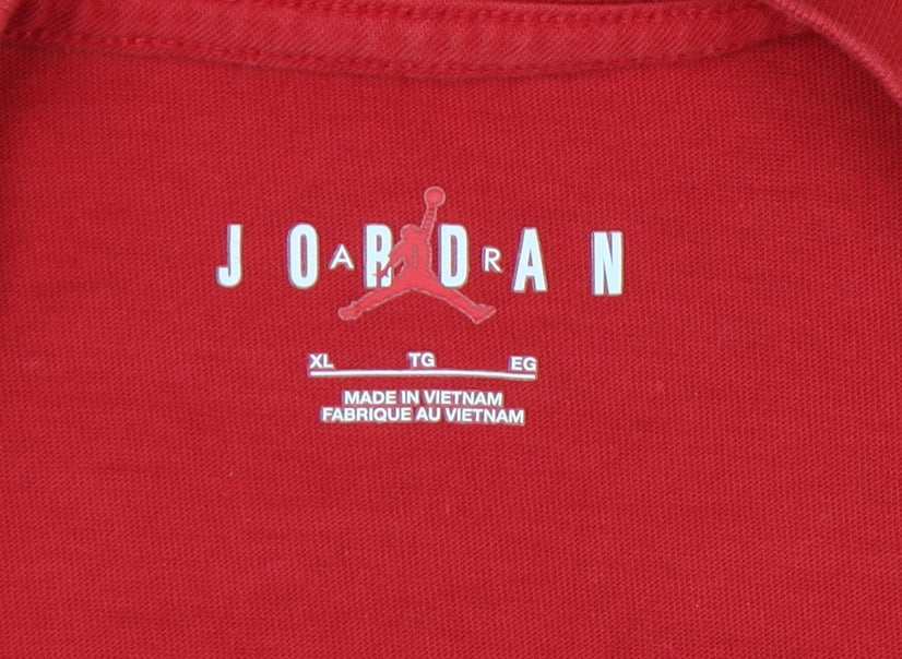 Jordan Men's Red XL Cotton Crew Neck T-Shirt