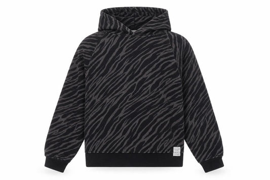 Zara Girl's Black Animal Print Hoodie 11-12 Years