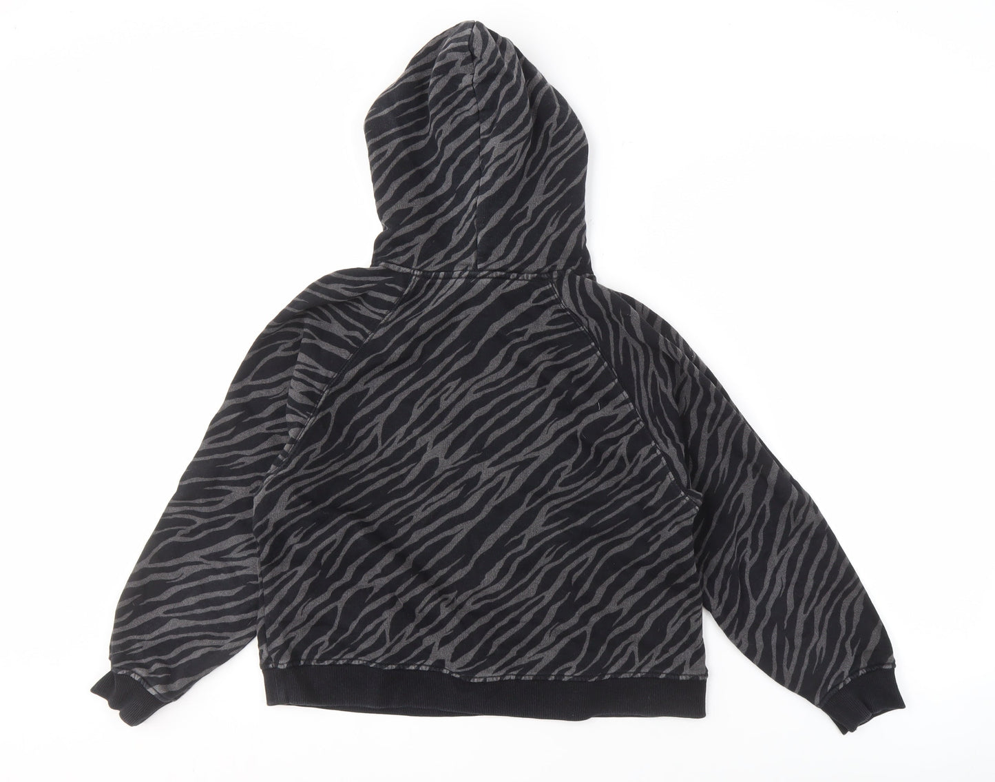 Zara Girl's Black Animal Print Hoodie 11-12 Years