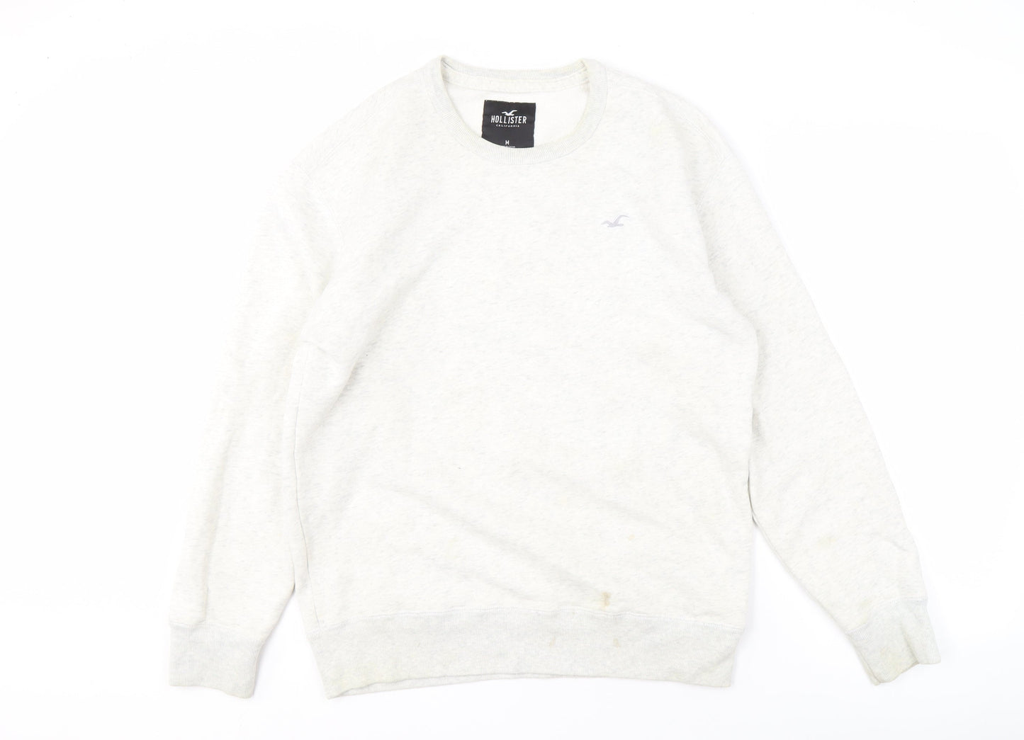 Mens UK Size M Hollister White Pullover Sweatshirt