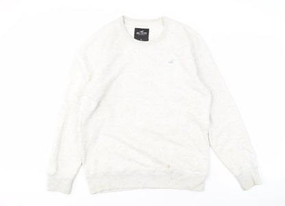 Mens UK Size M Hollister White Pullover Sweatshirt