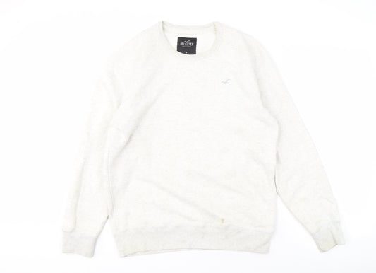 Mens UK Size M Hollister White Pullover Sweatshirt