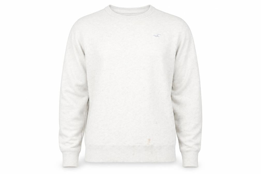 Mens UK Size M Hollister White Pullover Sweatshirt