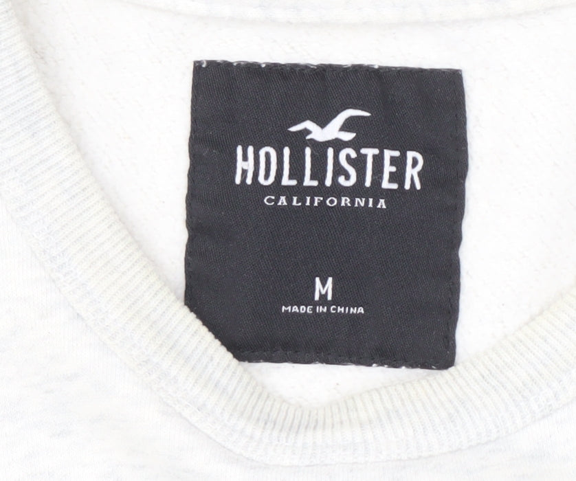 Mens UK Size M Hollister White Pullover Sweatshirt