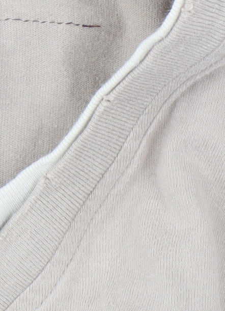 Next Men's Beige Graphic Long Sleeve V-Neck Tee