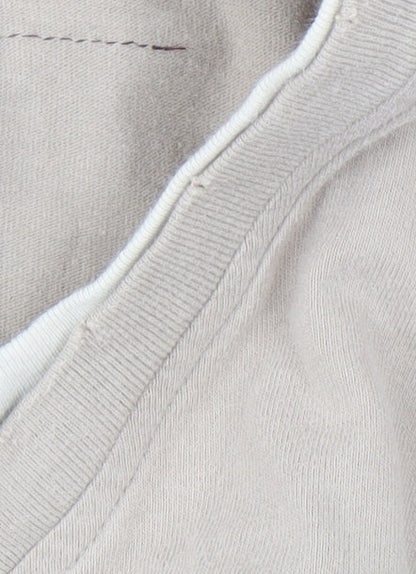 Next Men's Beige Graphic Long Sleeve V-Neck Tee