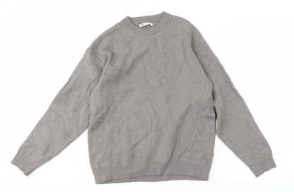 Zara Men’s Grey Pullover Jumper, Size M, Crew Neck