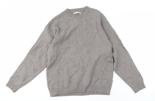 Zara Men’s Grey Pullover Jumper, Size M, Crew Neck