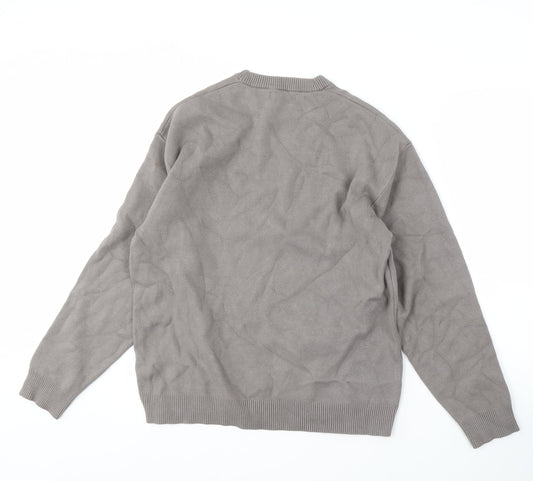 Zara Men’s Grey Pullover Jumper, Size M, Crew Neck