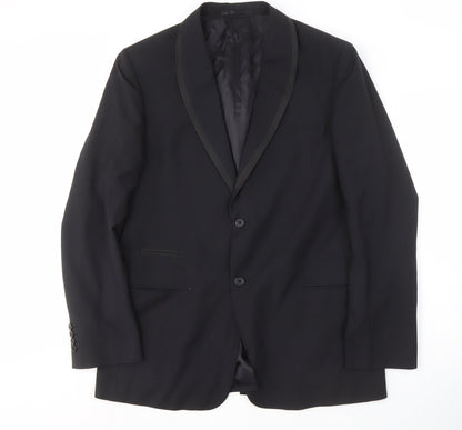New Look Men's Black Regular Fit Shawl Blazer 42R