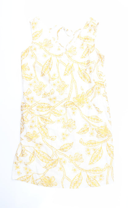 Next Women's Yellow Floral Dress Size 10