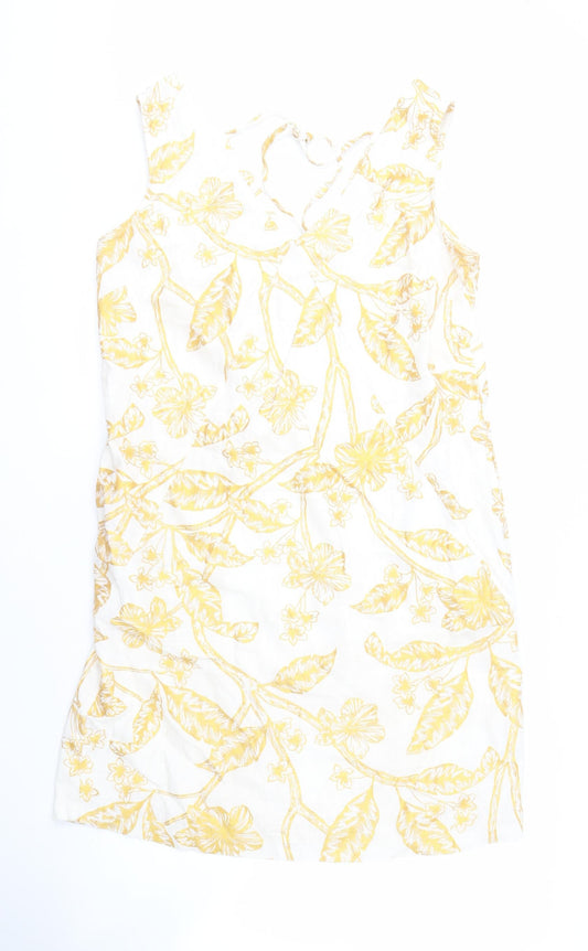 Next Women's Yellow Floral Dress Size 10