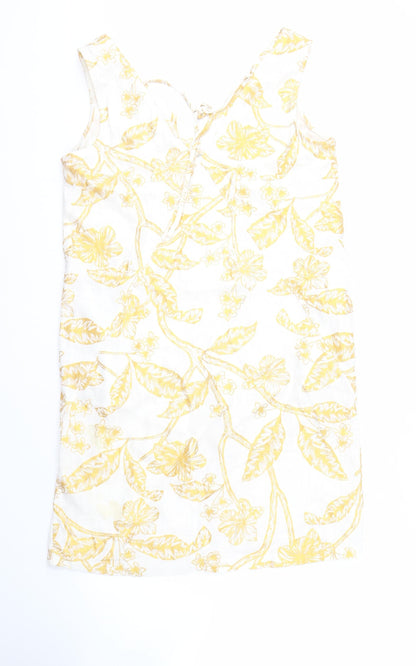 Next Women's Yellow Floral Dress Size 10