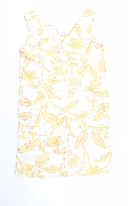 Next Women's Yellow Floral Dress Size 10