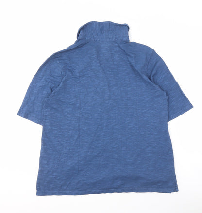 Lands' End Men's Blue Collared T-Shirt M