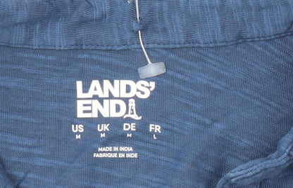 Lands' End Men's Blue Collared T-Shirt M