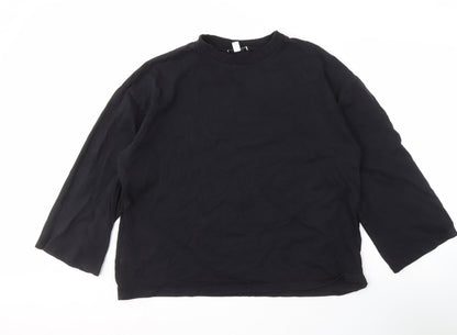 Womens UK Size S Topshop Black Basic T-Shirt