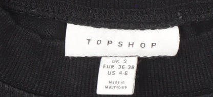 Womens UK Size S Topshop Black Basic T-Shirt