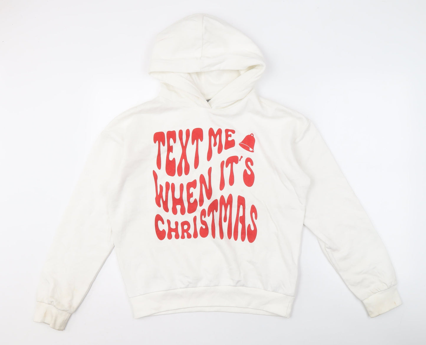 Destination Girls White Pullover Hoodie, Christmas Graphic, Size 12