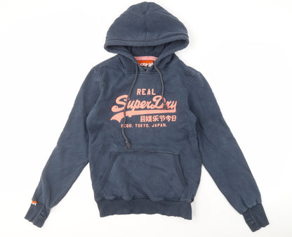 Superdry Women's Blue Pullover Hoodie, M, Logo
