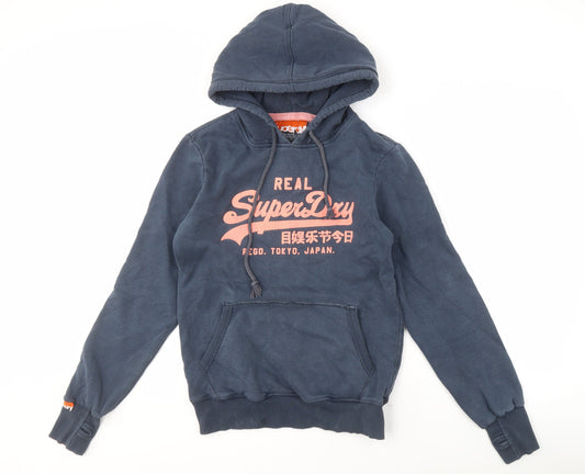 Superdry Women's Blue Pullover Hoodie, M, Logo