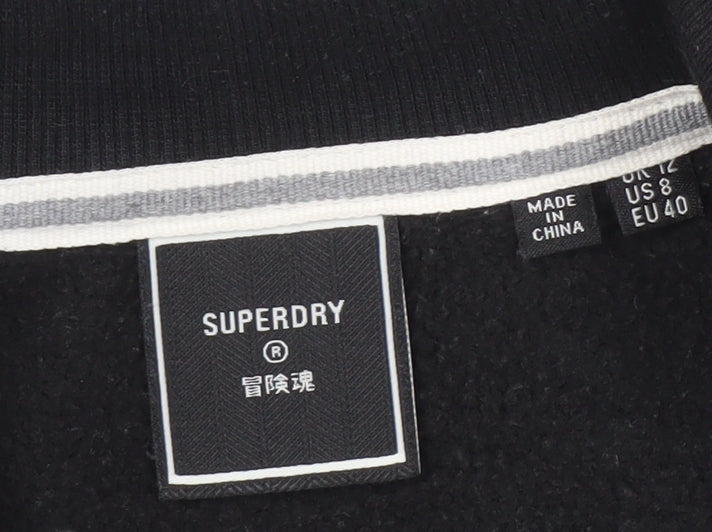 Superdry Women's Black Pullover Sweatshirt Size 12