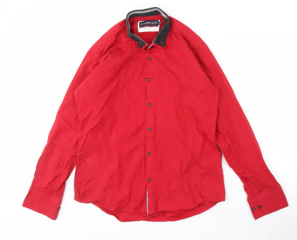 Lyon Becker Men's XL Red Button-Up Shirt