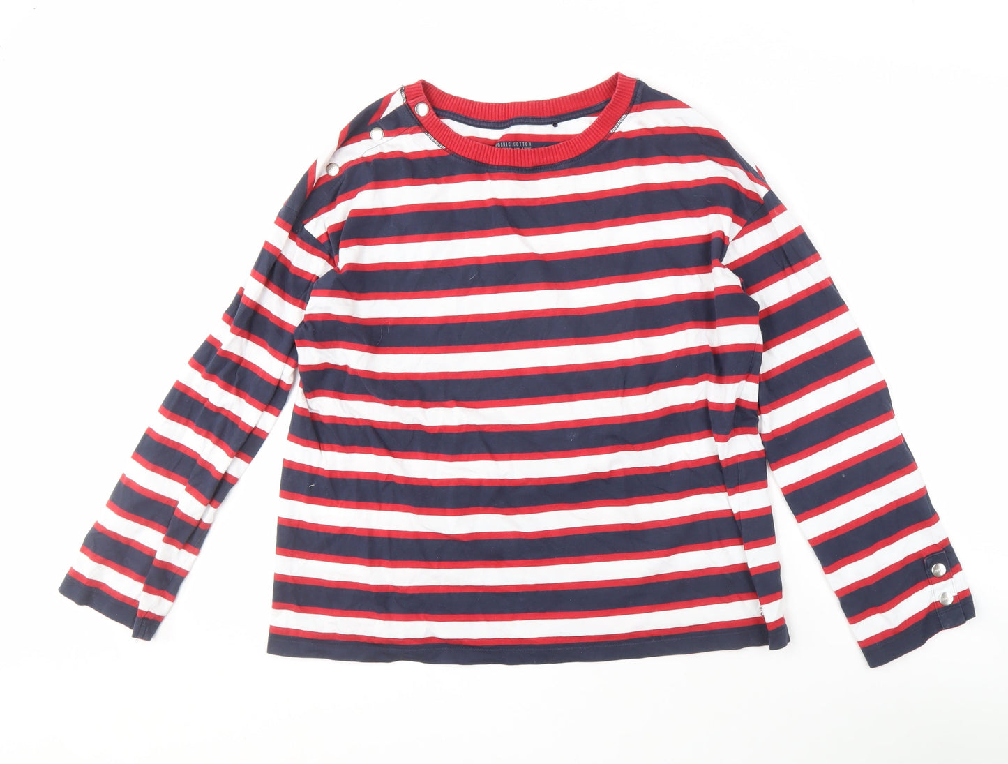 Esprit Women's Multicoloured Striped T-Shirt, Size L