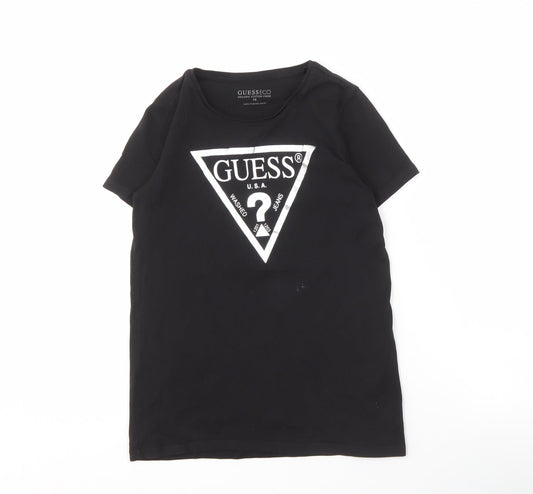 Guess Women's Black T-Shirt Size 14 Casual Wear
