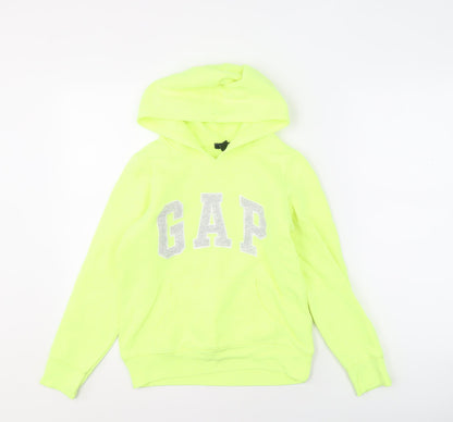 Gap Girls Green Pullover Hoodie - 12 Years, Logo, Long Sleeve
