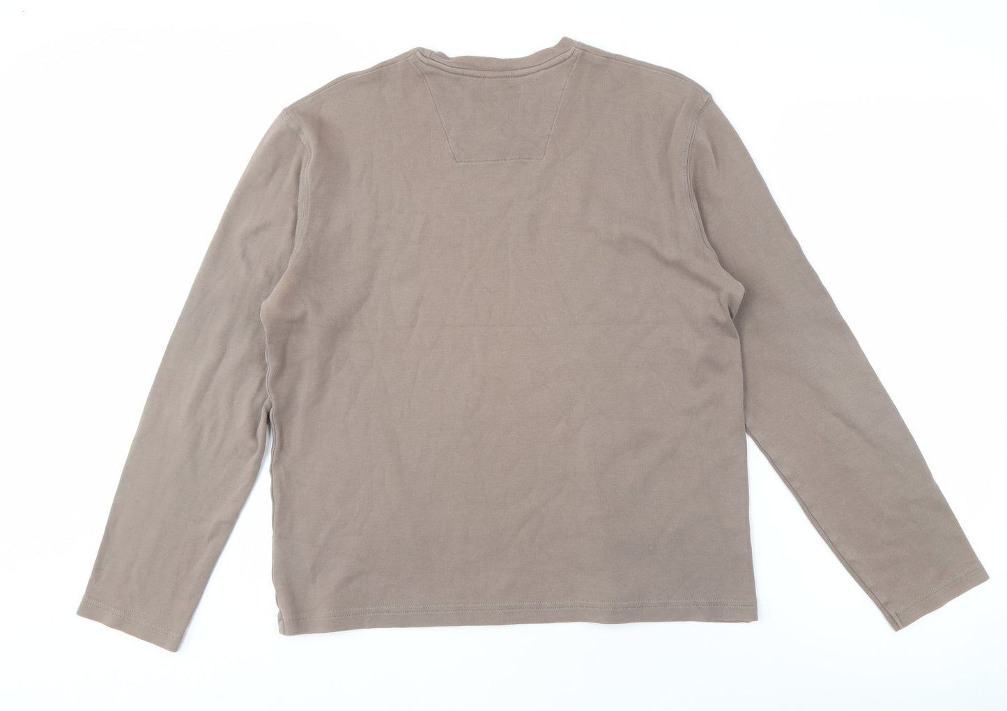 Next Men's Brown Long Sleeve Cotton Shirt, L