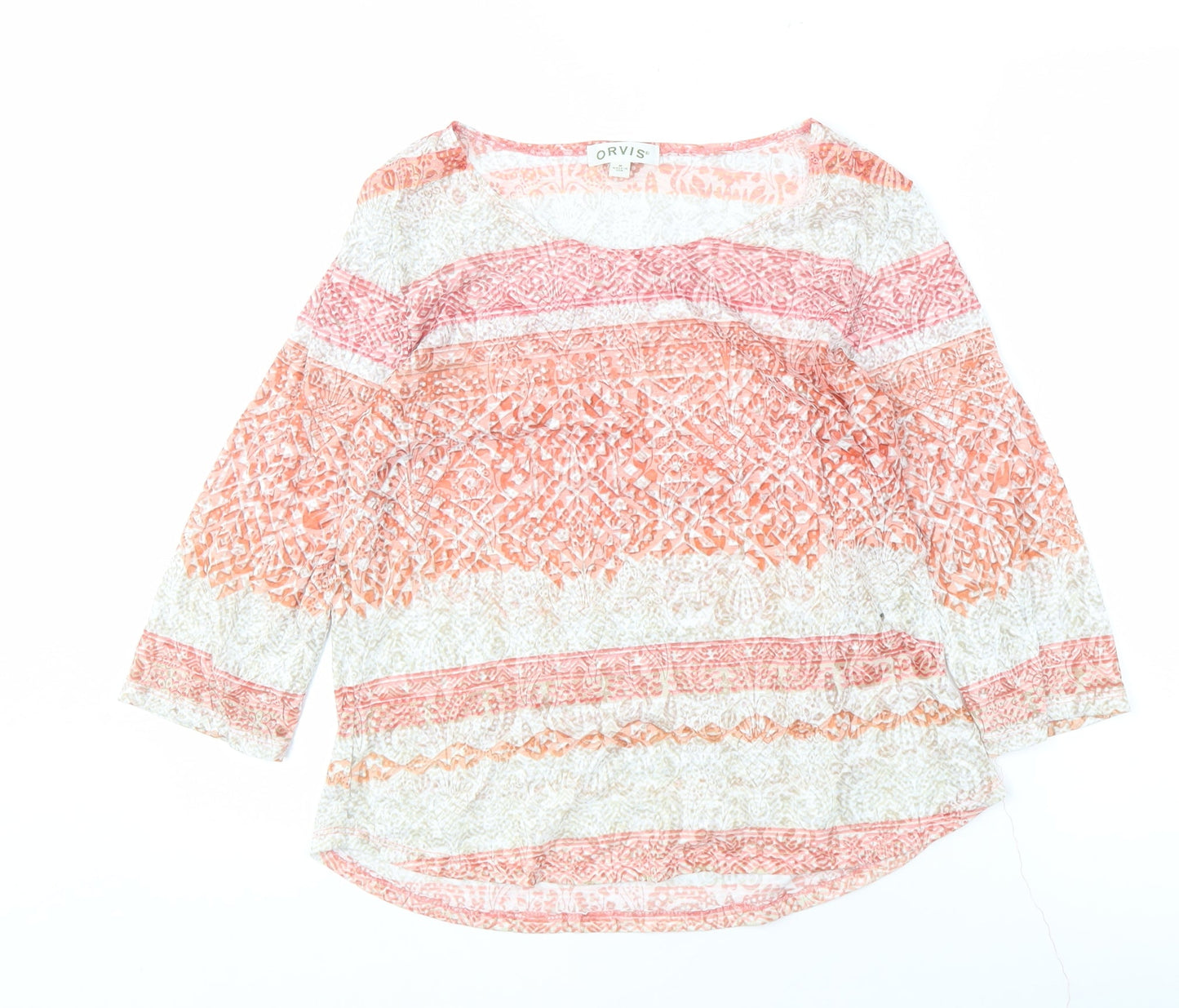 Orvis Women's Multicoloured 3/4 Sleeve Top M