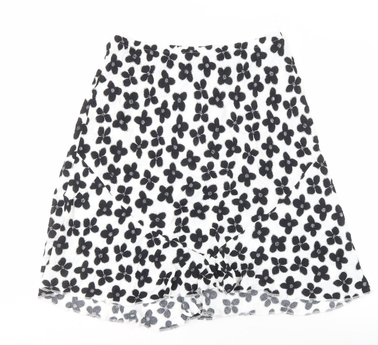 Marks and Spencer Women's White Floral A-Line Skirt Size 18
