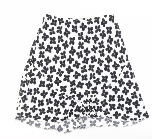 Marks and Spencer Women's White Floral A-Line Skirt Size 18