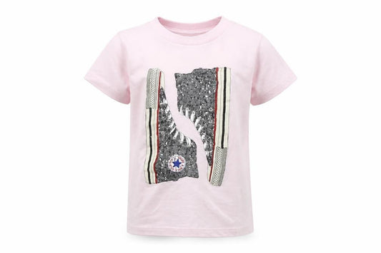 Converse Girls Pink Graphic T-Shirt Size 4-5 Years